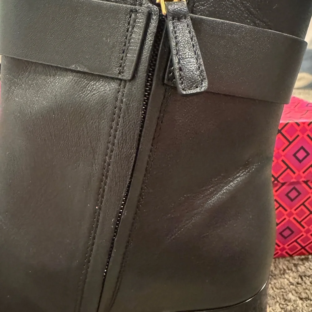 Tory Burch Sleek Black Ankle Booties - Picture 3 of 8